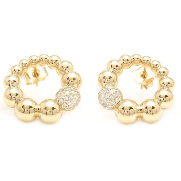 Exquisite 0.50 Carats Natural Diamond 14K Solid Yellow Gold Stud Earrings